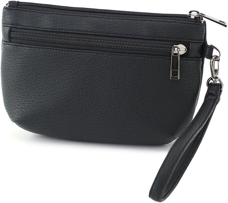 BBORGDC Small Wristlet Wallets for Women, Zip Clutch Bag with Wristlet Pouch, 3-Zipper Original Design - Image 1
